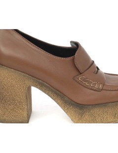 Emanuela Passeri Mocassino Plateau Tacco Para Nappa Castoro