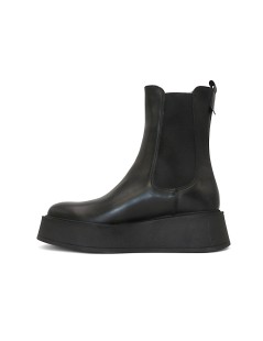 Francesco Brunelli Tronchetto Platform 2 Elastici Pelle Nero