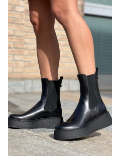 Francesco Brunelli Tronchetto Platform 2 Elastici Pelle Nero