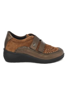 Grunland Sneakers Comfort 2 Velcro Plantare Borchiette Cuoio