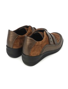 Grunland Sneakers Comfort 2 Velcro Plantare Borchiette Cuoio