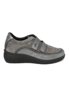 Grunland Sneakers Comfort 2 Velcro Plantare Borchiette Antracite