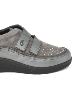 Grunland Sneakers Comfort 2 Velcro Plantare Borchiette Antracite