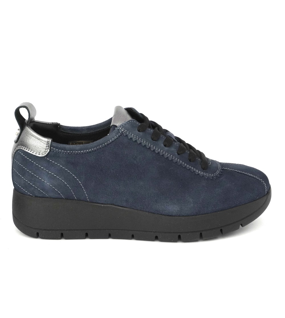 Grunland Sneakers Fondo Agile Zeppa Media Camoscio Blu