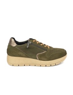 Grunland Sneakers Fondo Agile Zeppa con Zip Camoscio Oliva