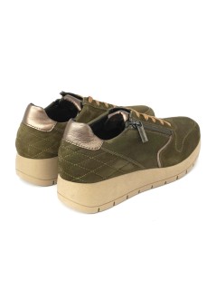 Grunland Sneakers Fondo Agile Zeppa con Zip Camoscio Oliva