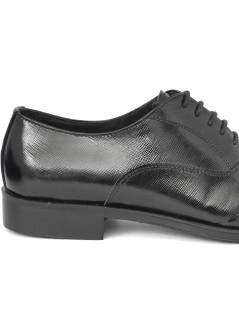 Franco Fedele Stringate Oxford Cerimonia Saffiano Lucido Nero