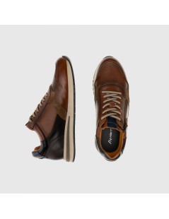 Ambitious Sneakers Balance Media Zip Pelle Multi Cognac
