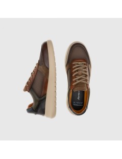 Ambitious Sneakers Media Vaschetta Multiline Pelle Taupe Kaki