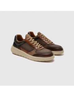 Ambitious Sneakers Media Vaschetta Multiline Pelle Taupe Kaki