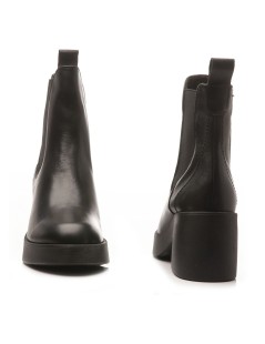 Francesco Brunelli Tronchetto Beatles Tacco Plateau Pelle Nero