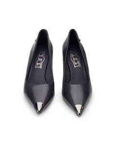 Cult Decollette Pink 4402 Tacco Punta Acciaio Medio Pelle Nero