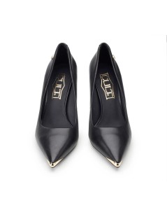 Cult Decollette Golden 4382 Tacco Punta Oro Alto Pelle Nero