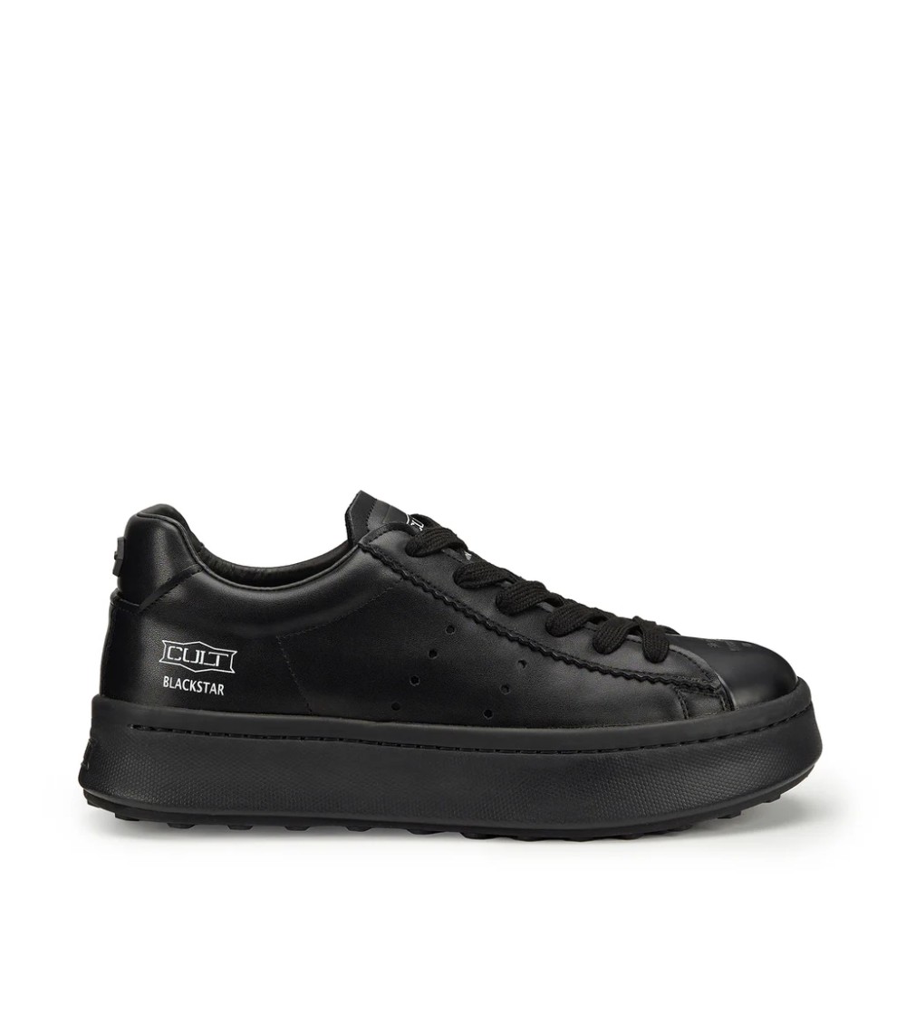 Cult Sneakers Uomo Blackstar Cassetta Medio Pelle Nero