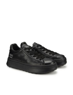 Cult Sneakers Uomo Blackstar Cassetta Medio Pelle Nero