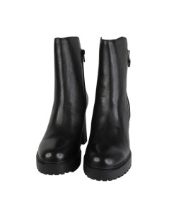 Cult Tronchetto Jagger Alto Plateau Doppia Zip Pelle Nero