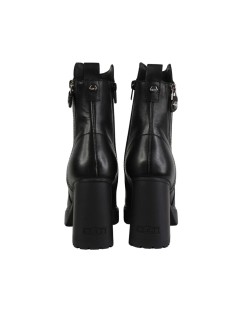 Cult Tronchetto Jagger Alto Plateau Doppia Zip Pelle Nero