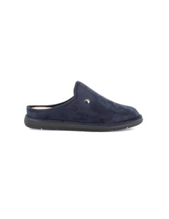 Grunland Ciabatta Uomo Media Estraibile Alcantara Bottone Blu