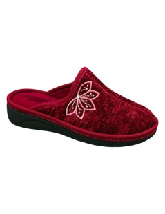 Grunland Ciabatta Zeppa Media Profilata Fiore Lana Bordeaux