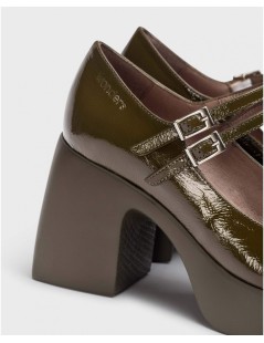 Wonders Mary Jane Plateau Tacco Alto Naplak Verde