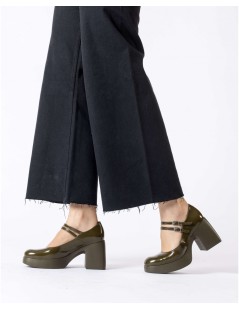 Wonders Mary Jane Plateau Tacco Alto Naplak Verde