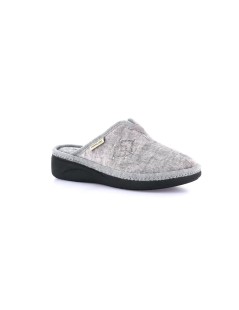 Grunland Ciabatta Zeppa Media Profilata Rombi Lana Grigio