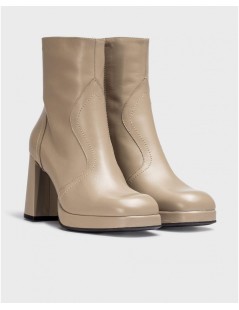Wonders Tronchetto Tacco Alto Plateau Zip Nappa Talpa