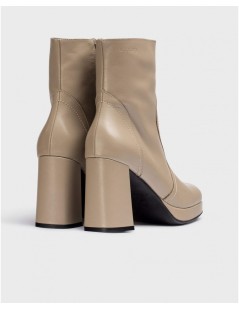 Wonders Tronchetto Tacco Alto Plateau Zip Nappa Talpa
