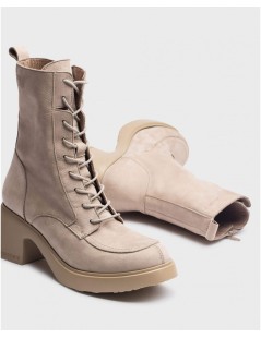 Wonders Anfibio Tacco Plateau Zip Laterale Nabuk Taupe