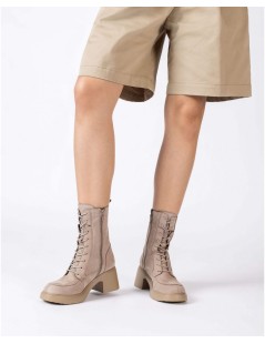 Wonders Anfibio Tacco Plateau Zip Laterale Nabuk Taupe