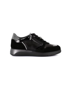 Grunland Sneakers Comfort con zip Laterale Camoscio Nero