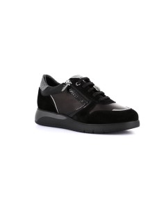 Grunland Sneakers Comfort con zip Laterale Camoscio Nero