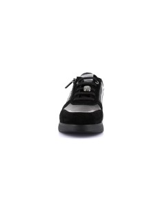 Grunland Sneakers Comfort con zip Laterale Camoscio Nero