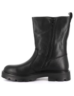 Grunland Tronchetto Motociclista Fibbia Vitello Liscio Nero