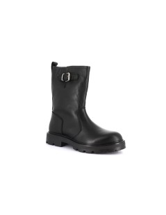 Grunland Tronchetto Motociclista Fibbia Vitello Liscio Nero