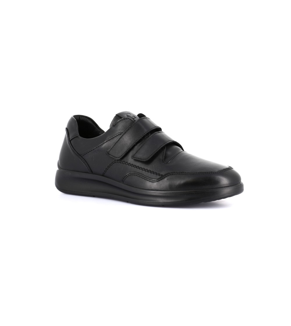 Grunland Sneakers Uomo Comfort 2 Velcro Nappa Nero