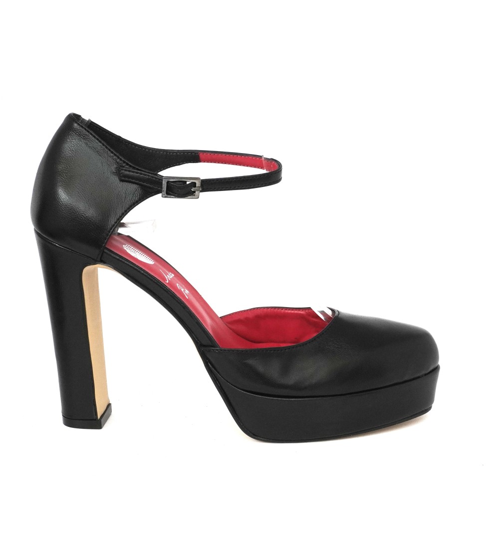 Andrea Pinto Decollette Tacco Plateau Alto Braccialetto Pelle Nero