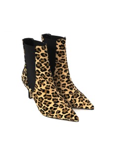 Andrea Pinto Tronchetto Punta Elastici Laterali Camoscio Animalier