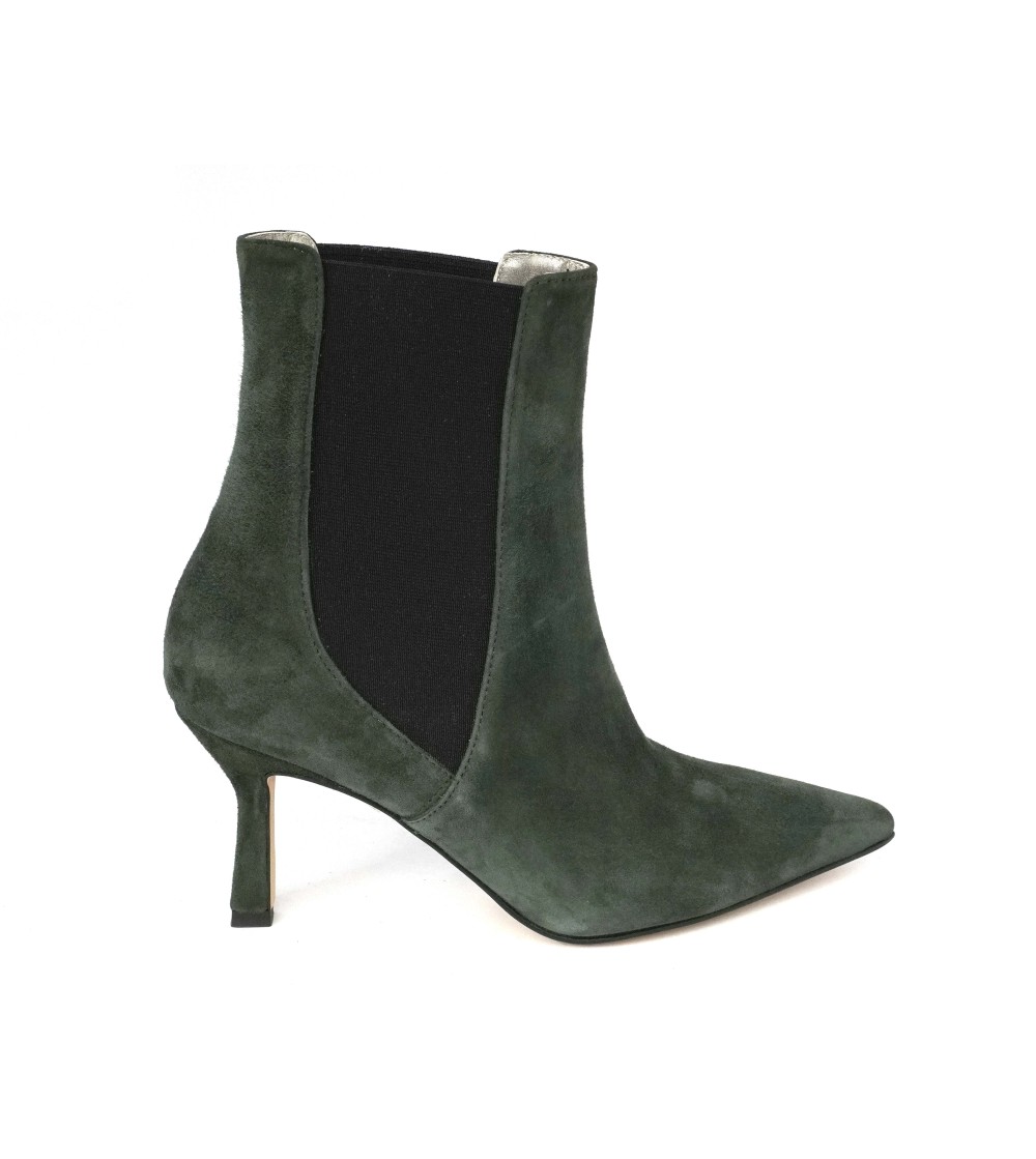 Andrea Pinto Tronchetto a Punta Elastici Laterali Camoscio Verde