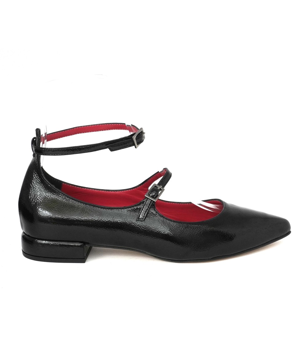 Andrea Pinto Ballerina Punta Doppio Braccialetto Naplak Nero