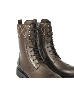 Triver Flight Anfibio Donna Impunture Zip Nappa Lux Cacao