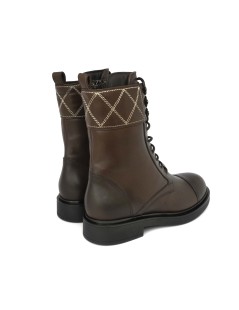 Triver Flight Anfibio Donna Impunture Zip Nappa Lux Cacao