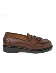 Triver Flight Mocassino Donna Frangia Nappine Nappa Lux Ruggine