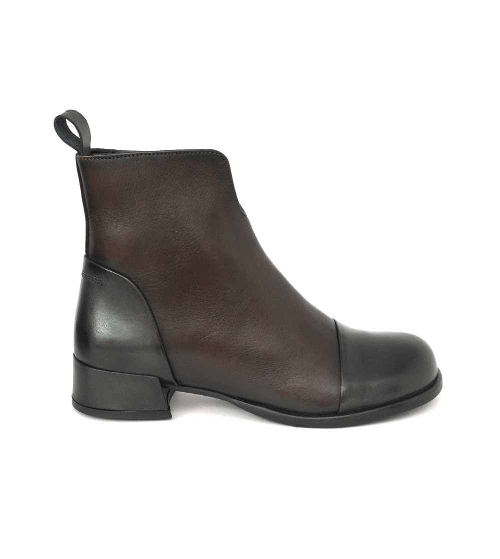 Koko.lab Tronchetto Kickers Puntale Zip Pelle Blu Testa di Moro