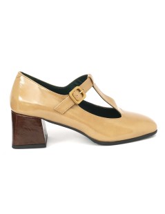 Le Gazzelle Decollette Mary Jane Tacco Medio Naplak Cammello