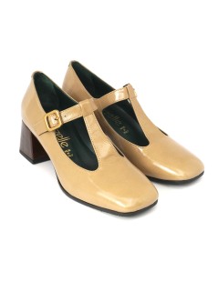 Le Gazzelle Decollette Mary Jane Tacco Medio Naplak Cammello