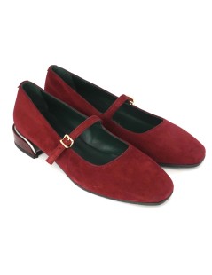 Le Gazzelle Ballerine Bebè Tacco Medio Camoscio Bordeaux