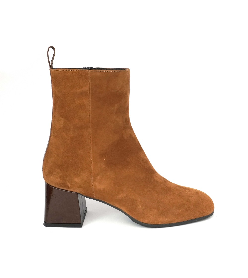 Le Gazzelle Tronchetto Medio Profilato Camoscio Brandy