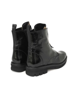 Le Gazzelle Anfibio Zip Centrale Linguetta Animalier Naplak Nero