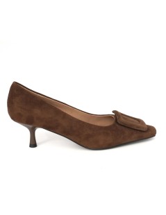 Bibi Lou Decollette Poznan Pump Tacco Spillo Camoscio Marrone